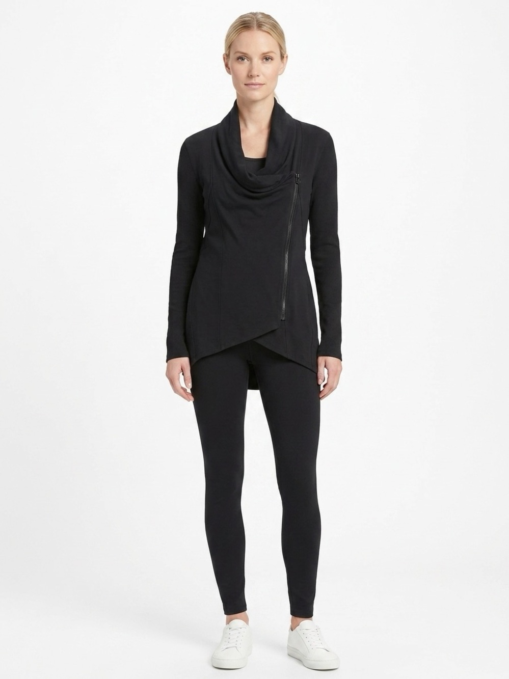Calvin Klein Black Asymmetrical Zip Front Jacket